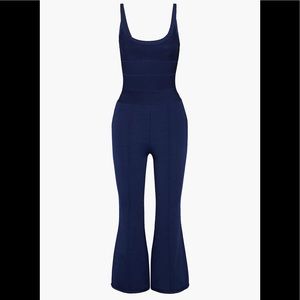 Herve Leger Cropped flared bandage jumpsuit